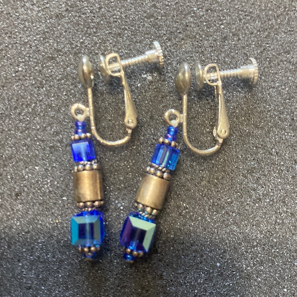 Sterling silver clip on Swarovski Crystal sterling silver earrings